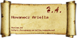 Hovanecz Ariella névjegykártya